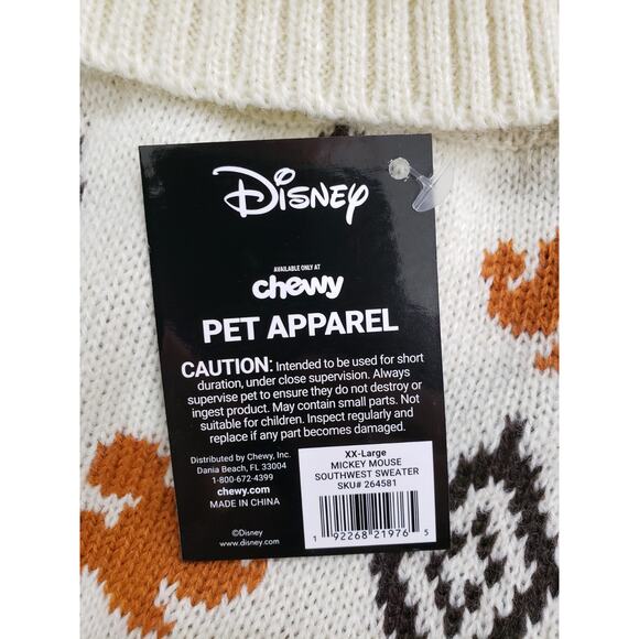 NEW‎ XXL Disney Chewy Mickey Mouse Southwest DOG SWEATER fall autumn dress up - Picture 3 of 5